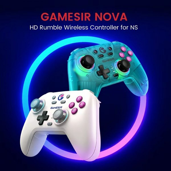 GameSir Nova HD Rumble -peliohjain 2.4G Retro White