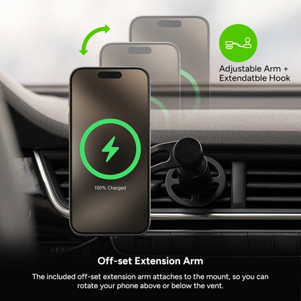 Mophie Autoteline Snap+ langaton lataus tuuletusaukkoon MagSafe