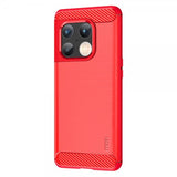 Mofi OnePlus 10 Pro Kuori Harjattu hiilikuitukuvio Punainen
