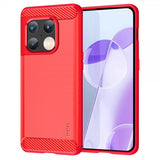 Mofi OnePlus 10 Pro Kuori Harjattu hiilikuitukuvio Punainen