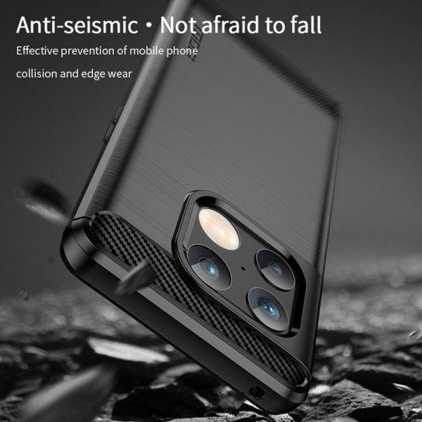 Mofi OnePlus 10 Pro Kuori Harjattu hiilikuitukuvio Punainen