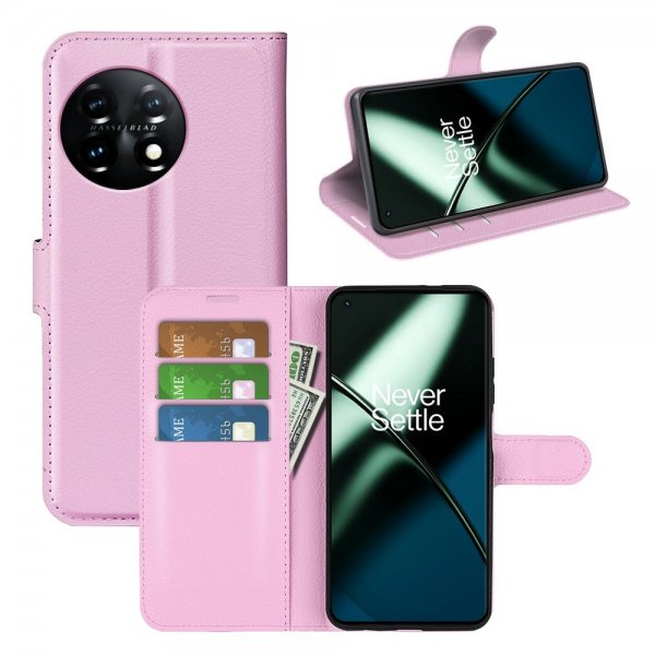 OnePlus 11 Litsi nahkakotelo Ruusukulta