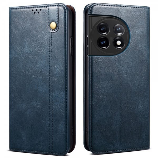 OnePlus 11 Kotelo Retronahkakuviointi Ompelu Sininen