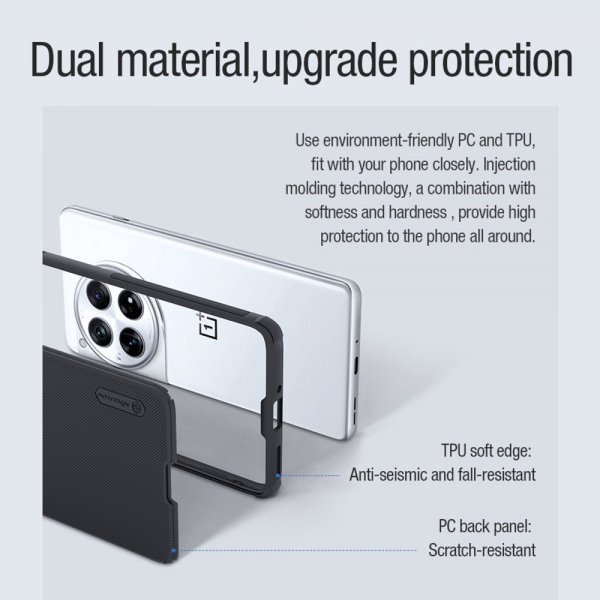 Nillkin OnePlus 12 Kuori Super Frosted Shield Pro MagSafe Musta