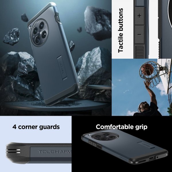 Spigen OnePlus 12 -suojakuori Tough Armor, Metal Slate