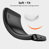 Mofi OnePlus 12R -kuori, harjattu hiilikuitukuviointi, sininen