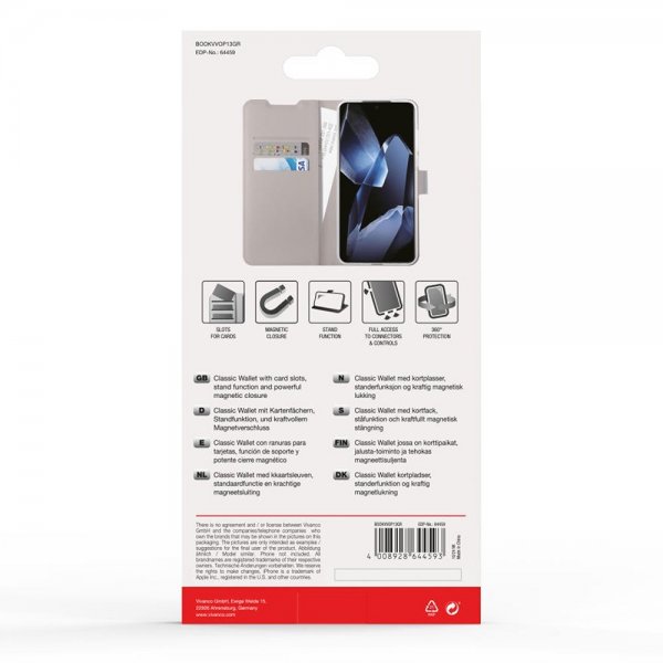 Vivanco OnePlus 13 -kotelo, Classic Wallet, taupe