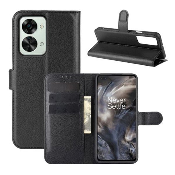 OnePlus Nord 2T -suojakotelo jalustalla, musta