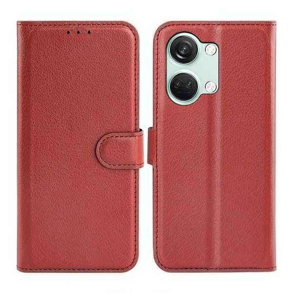 OnePlus Nord 3 suojakotelo, ruskea, jalustalla