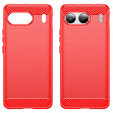 OnePlus Nord 4 -kuori harjattu hiilikuitukuvioitu, punainen