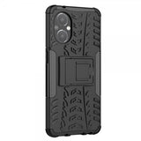 OnePlus Nord N20 5G -suojakuori, rengaskuviointi, jalustatoiminto, musta