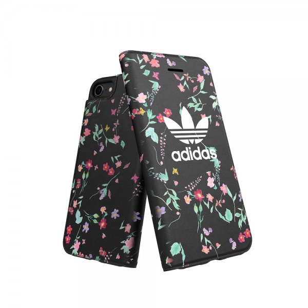 Adidas iPhone 6/6S/7/8/SE Suojakotelo TAI Kirjakotelo AOP FW18 Kukat Musta
