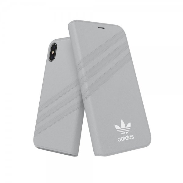 Adidas iPhone X/Xs -kotelo TAI Booklet Case Suede FW18 Harmaa