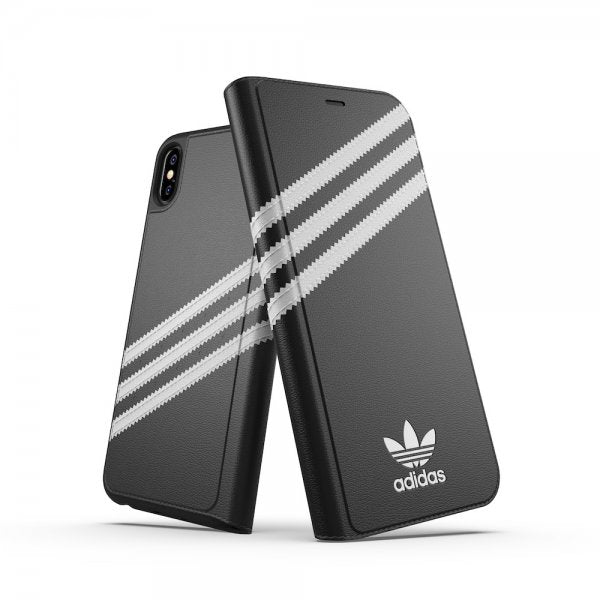 Adidas iPhone Xs Max -kotelo TAI Booklet Case FW18, musta/valkoinen