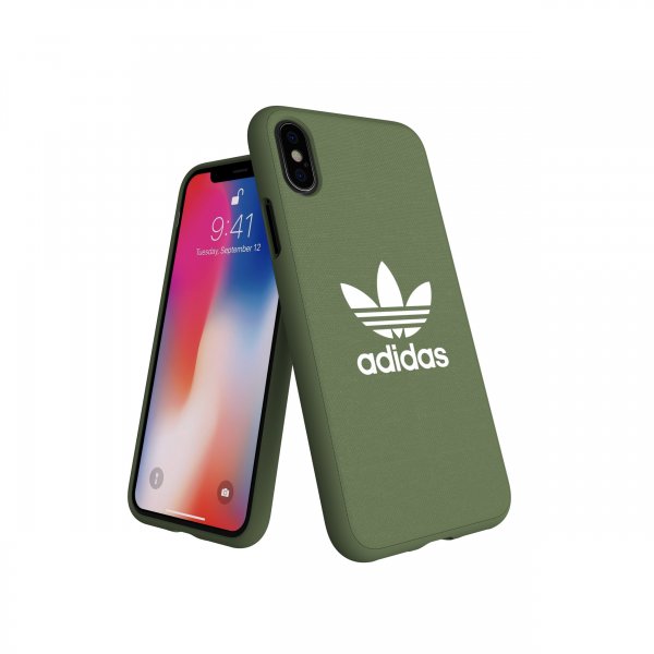 Adidas iPhone X/Xs -kuori TAI muotoonvalettu Canvas FW18 Trace Green