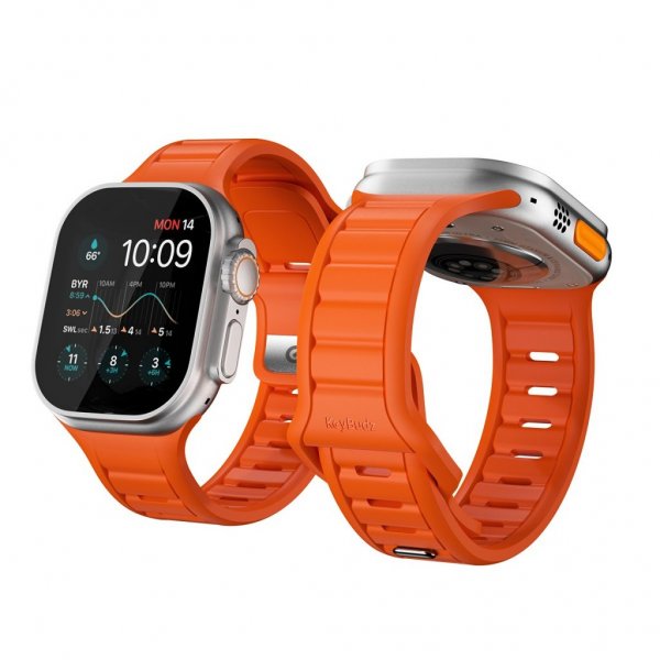 KeyBudz Apple Watch 44/45/46mm/Apple Watch Ultra -ranneke Journey Electric Orange