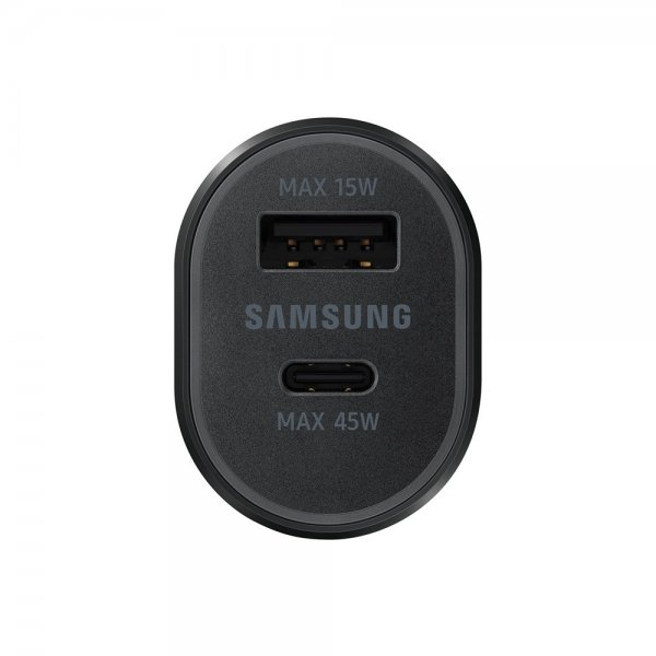 Samsung alkuperäinen autolaturi Super Fast Dual Car Charger 45W musta