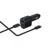 Samsung alkuperäinen autolaturi Super Fast Dual Car Charger 45W musta