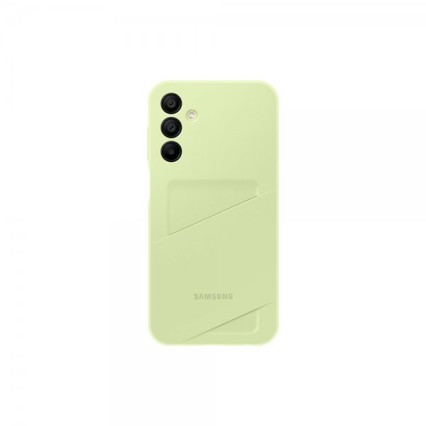Samsung alkuperäinen Galaxy A15 -suojakuori, jossa korttipaikka, lime