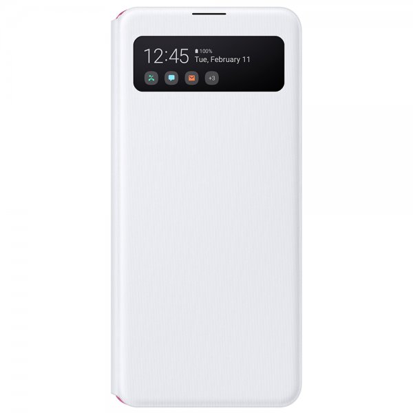 Samsung alkuperäinen Galaxy A41 -suojakotelo Smart S View Wallet Cover, valkoinen