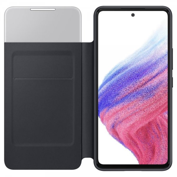 Samsung Alkuperäinen Galaxy A53 5G -suojakotelo Smart S View Wallet Cover musta