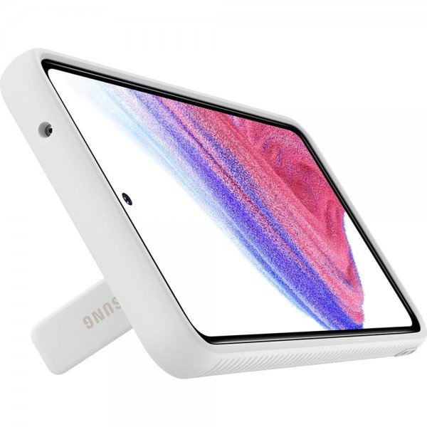 Samsung Original Galaxy A53 5G -suojakuori Protective Standing Cover läpinäkyvä valkoinen