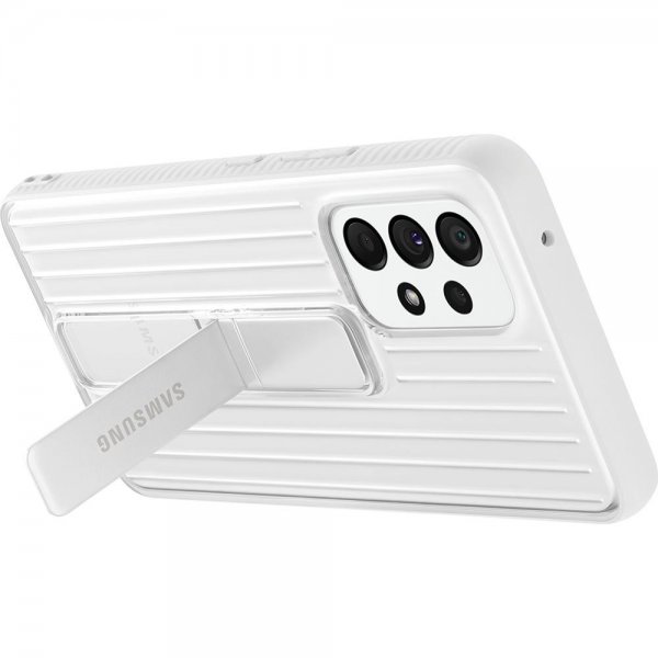 Samsung Original Galaxy A53 5G -suojakuori Protective Standing Cover läpinäkyvä valkoinen