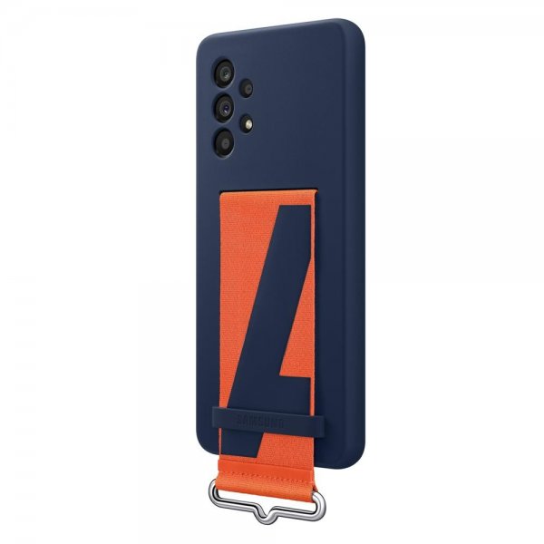 Samsung Original Galaxy A53 5G Silikonikotelo hihnalla Laivastonsininen