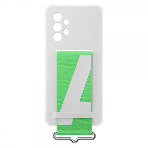 Samsung Original Galaxy A53 5G Silikonisuojakuori hihnalla, valkoinen
