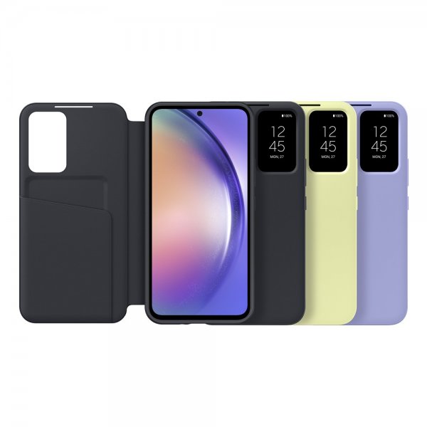 Samsung alkuperäinen Galaxy A54 5G -suojakotelo Smart View Wallet Case, musta