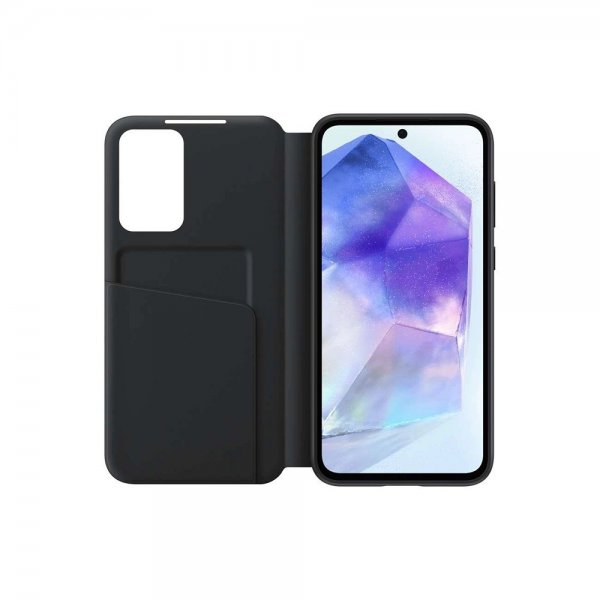 Samsung Alkuperäinen Galaxy A55 Suojakotelo Smart View Wallet Case Musta