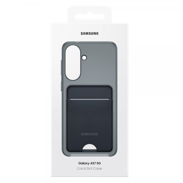 Samsung alkuperäinen Galaxy A57 -suojakuori, jossa korttipaikka, musta