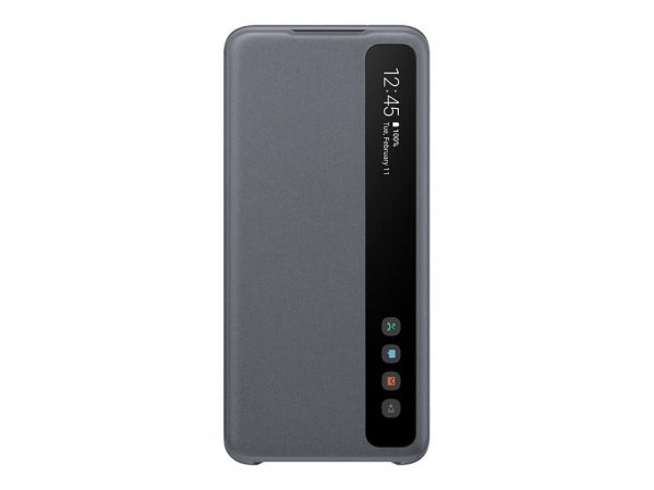 Samsung alkuperäinen Galaxy S20 Smart Clear View Cover -suojakotelo, harmaa