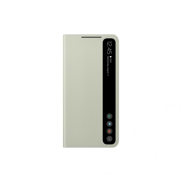 Samsung Original Galaxy S21 FE -suojakuori Smart Clear View Cover, oliivinvihreä