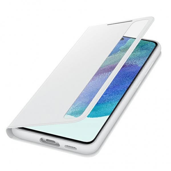Samsung Alkuperäinen Galaxy S21 FE -suojakuori Smart Clear View Cover, valkoinen