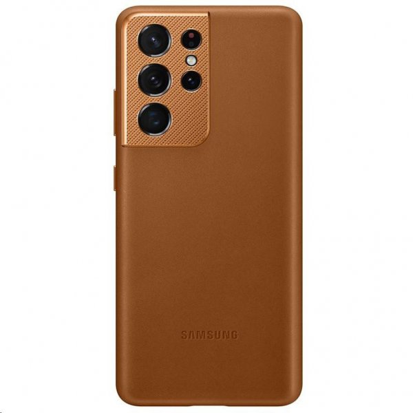 Samsung Alkuperäinen Galaxy S21 Ultra Suojakuori Nahka Ruskea