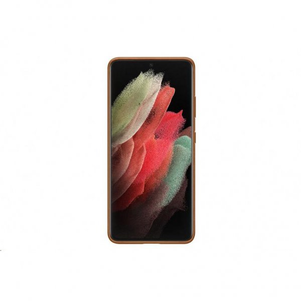 Samsung Alkuperäinen Galaxy S21 Ultra Suojakuori Nahka Ruskea