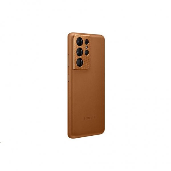 Samsung Alkuperäinen Galaxy S21 Ultra Suojakuori Nahka Ruskea