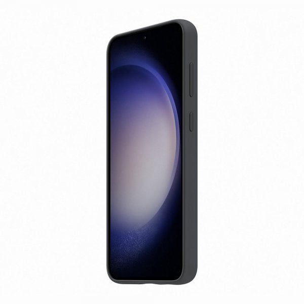 Samsung alkuperäinen Galaxy S23 Plus -silikonikotelo kahvalla, musta