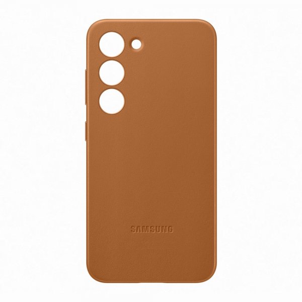 Samsung Original Galaxy S23 Kuori Leather Cover Camel