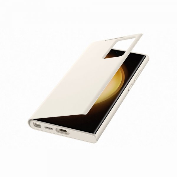 Samsung Original Galaxy S23 Ultra Fodral Smart View Wallet Case Cream