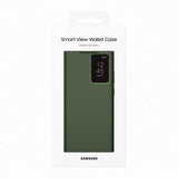 Samsung Alkuperäinen Galaxy S23 Ultra Kotelo Smart View Wallet Case Khaki