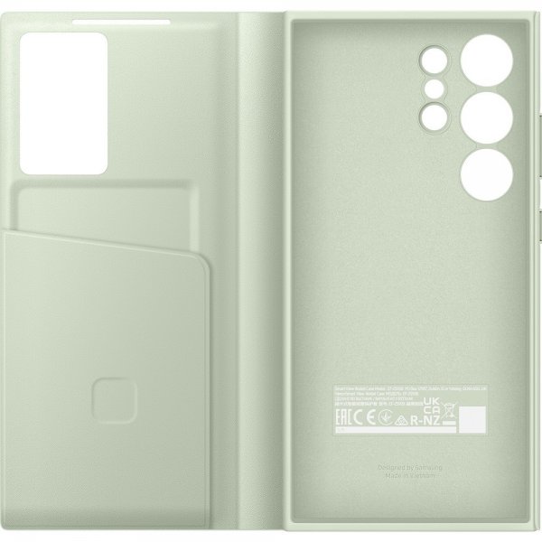 Samsung Alkuperäinen Galaxy S24 Ultra Kotelo Smart View Wallet Case Vaaleanvihreä