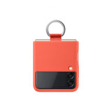 Samsung Original Galaxy Z Flip 3 -silikonisuojakuori renkaalla, koralli