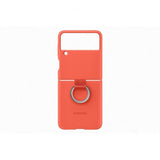 Samsung Original Galaxy Z Flip 3 -silikonisuojakuori renkaalla, koralli