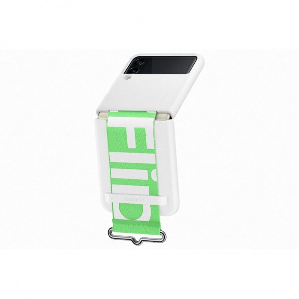 Samsung Alkuperäinen Galaxy Z Flip 3 -silikonisuojakuori sormuksella, valkoinen