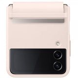 Samsung Alkuperäinen Galaxy Z Flip 4 Flap Leather Cover -suojakuori, persikka