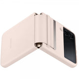Samsung Alkuperäinen Galaxy Z Flip 4 Flap Leather Cover -suojakuori, persikka
