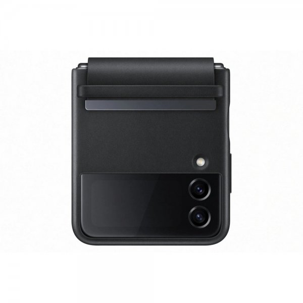 Samsung Original Galaxy Z Flip 4 Flap Leather Cover, musta