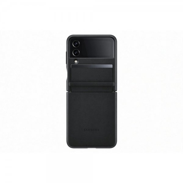 Samsung Original Galaxy Z Flip 4 Flap Leather Cover, musta